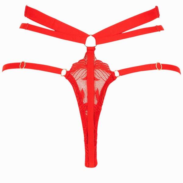 Impudique by Charlotte Catanzaro - Bijou String - Verstelbare Straps - Rood - Afbeelding 5