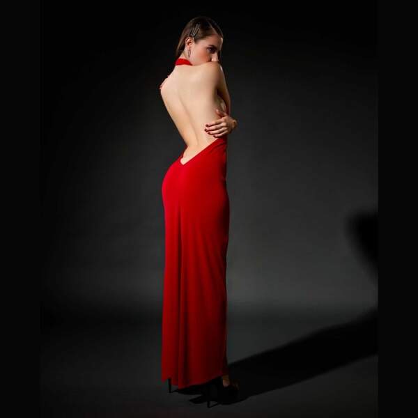 Patrice Catanzaro - Mina Robe - Avondjurk - Lycra - Rood - Afbeelding 2