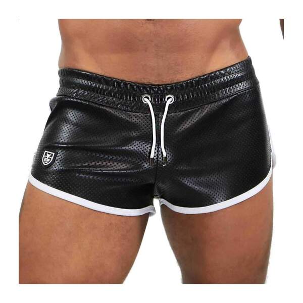 TOF PARIS - Pilot Short - PU-leer - Zwart