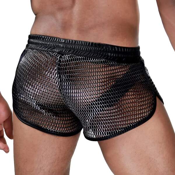 TOF PARIS - Roman Shorts - PVC - PU-leer  - Zwart - Zilver - Afbeelding 2