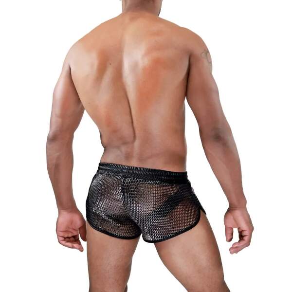 TOF PARIS - Roman Shorts - PVC - PU-leer  - Zwart - Zilver - Afbeelding 3