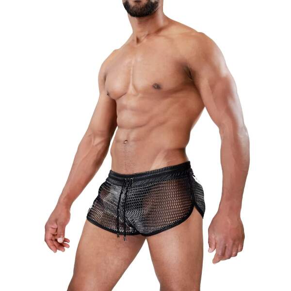 TOF PARIS - Roman Shorts - PVC - PU-leer  - Zwart - Zilver - Afbeelding 4