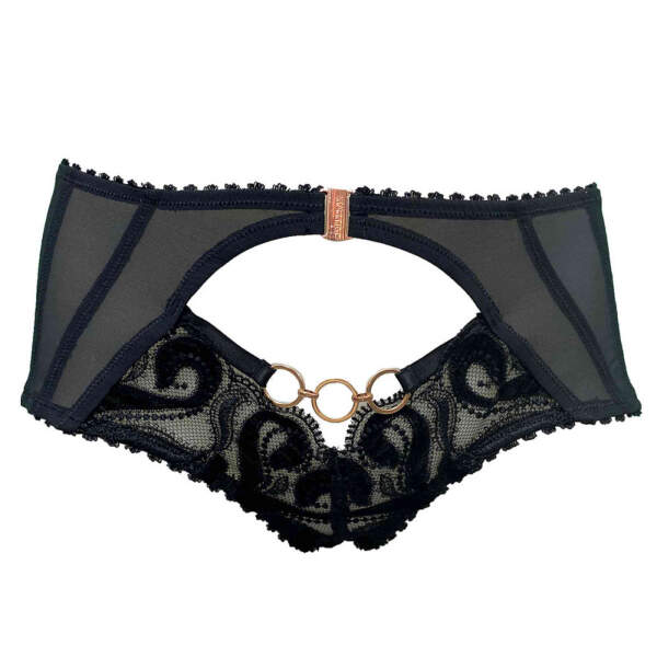 Impudique by Charlotte Catanzaro - Sarafina Shorty - Rosekleurige accenten - Kant - Velours - Maat L - Afbeelding 4