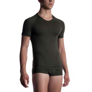 Manstore M800 V-Neck Tee Olive