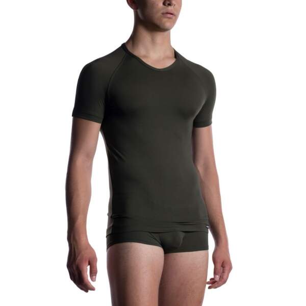 Manstore M800 V-Neck Tee Olive