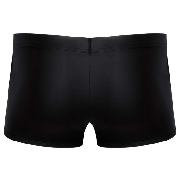 Svenjoyment - Short Showmaster - Rode strepen - Cockring - Neopreen Look - Zwart - Afbeelding 5