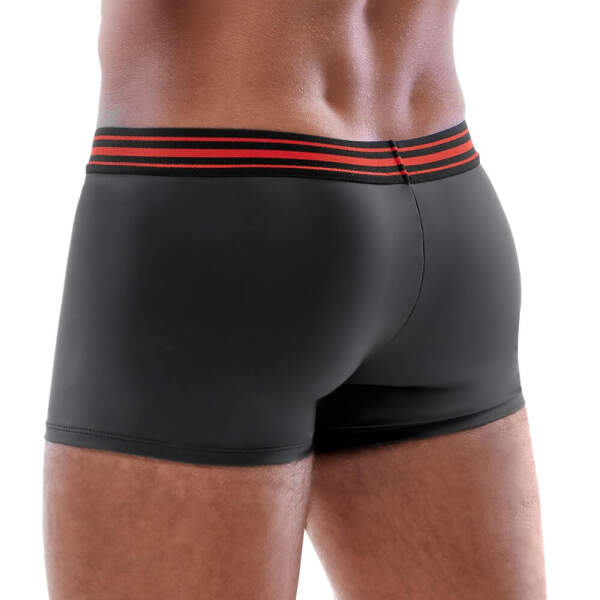 Svenjoyment - Short - Rode strepen - Rode Rits - Neopreen Look - Zwart - Afbeelding 2