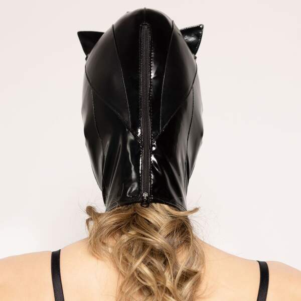 Patrice Catanzaro - Hoofd Masker - Unisex - Cat Ears - Lak en Mat Lak - Zwart - Afbeelding 2