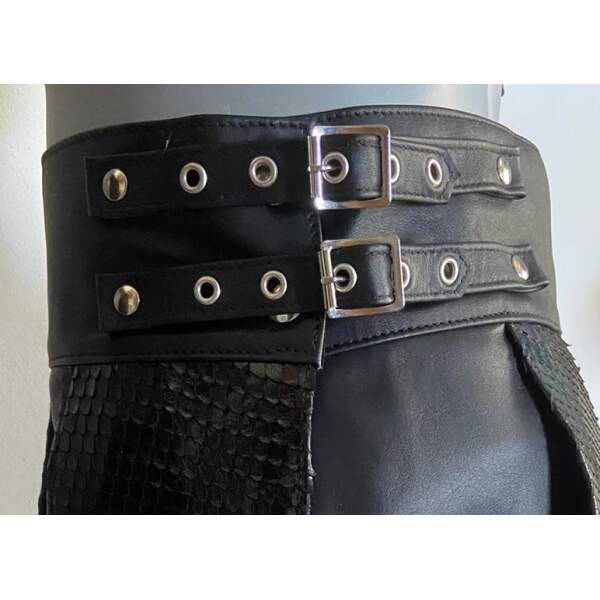 Bizonder - Gladiator Rok Snake - Gespen - Snakeprint -  Echt Leder - Zwart - Afbeelding 5