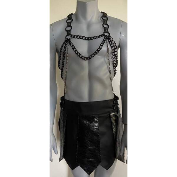 Bizonder - Gladiator Rok Snake - Gespen - Snakeprint -  Echt Leder - Zwart - Afbeelding 2