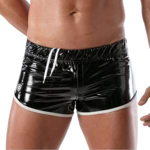 TOF PARIS - Vinyl Mini Short - Lak - Wit Detail - Zwart