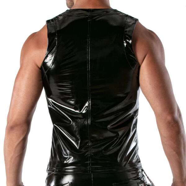 TOF PARIS - Zipped Tank Top - Lak - Zwart - Afbeelding 2