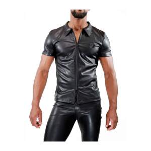 TOF PARIS - Zipped Shirt - PU-leer - Zwart