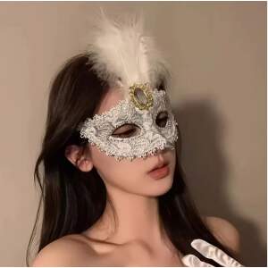 Cape Specialist - Masker - Faux Diamond - Zilver - Wit