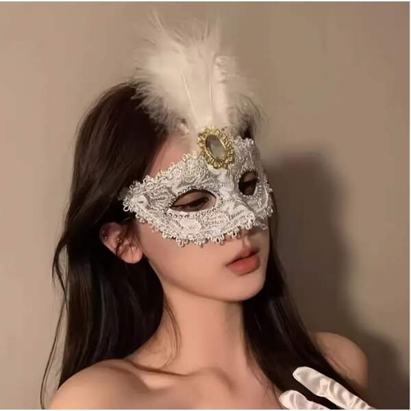 Cape Specialist - Masker - Faux Diamond - Zilver - Wit