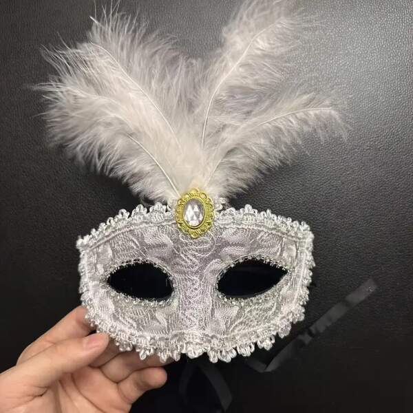 Cape Specialist - Masker - Faux Diamond - Zilver - Wit - Afbeelding 2