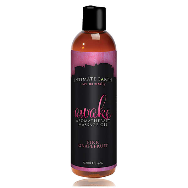 Intimate Earth - Massage Olie Awake - Pink Grapefruit - Black Pepper