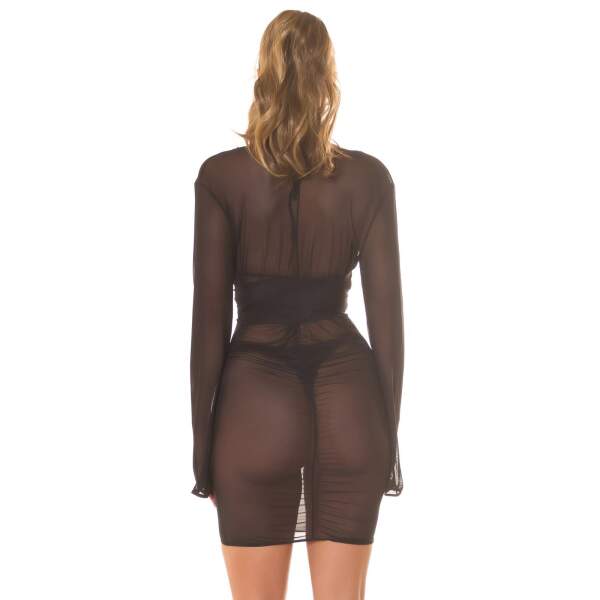Koucla - Nissi Beach - Cover-Up Jurkje met Lange Mouw - Zwart - Afbeelding 2