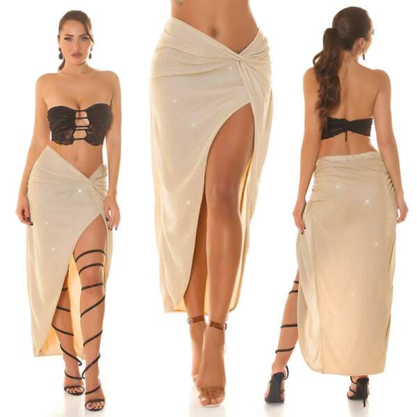 Koucla - Rok - Split - Lurex - Goud - Afbeelding 2