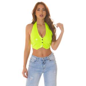 Koucla - Lak Gilet - Crop Top - Neon Lime