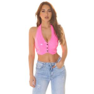 Koucla - Lak Gilet - Crop Top - Roze