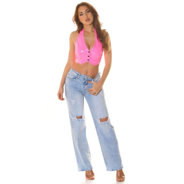 Koucla - Lak Gilet - Crop Top - Roze - Afbeelding 2
