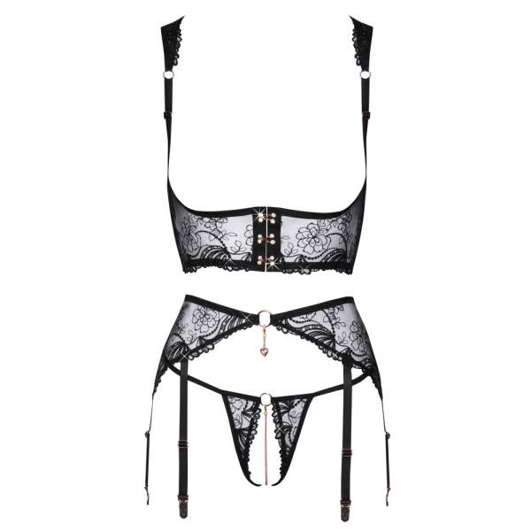 Abierta Fina - Lingerie Set - Kant - Zwart - Afbeelding 7