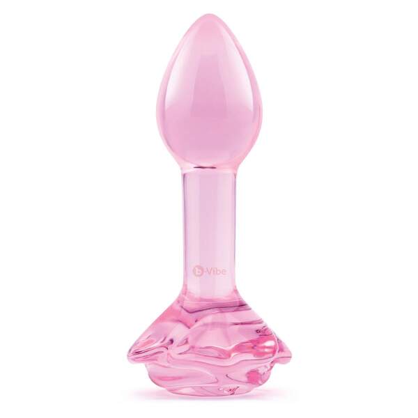 b-Vibe - Pink Roses - Butt Plug Training Set - Glas - Roze - Afbeelding 8