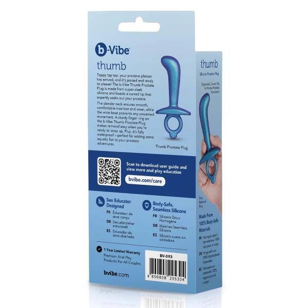 b-Vibe - Prostaat Plug - Thumb - Siliconen - Blauw - Afbeelding 8