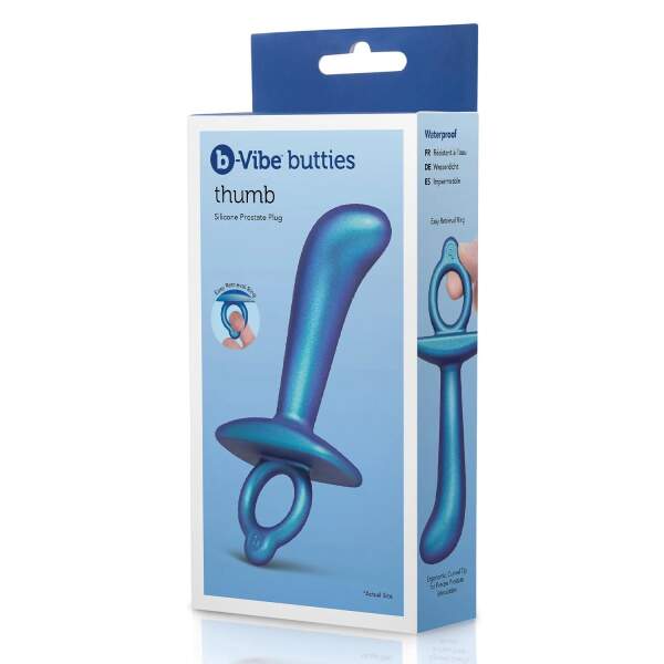 b-Vibe - Prostaat Plug - Thumb - Siliconen - Blauw - Afbeelding 9