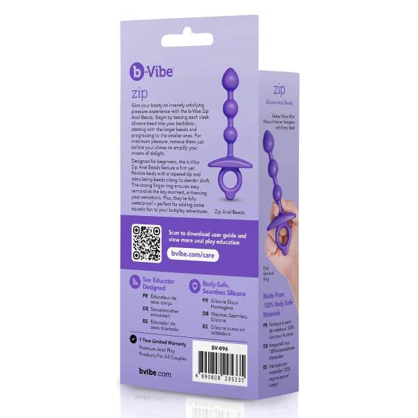 b-Vibe - Anal Beads - Zip - Siliconen - Paars - Afbeelding 11