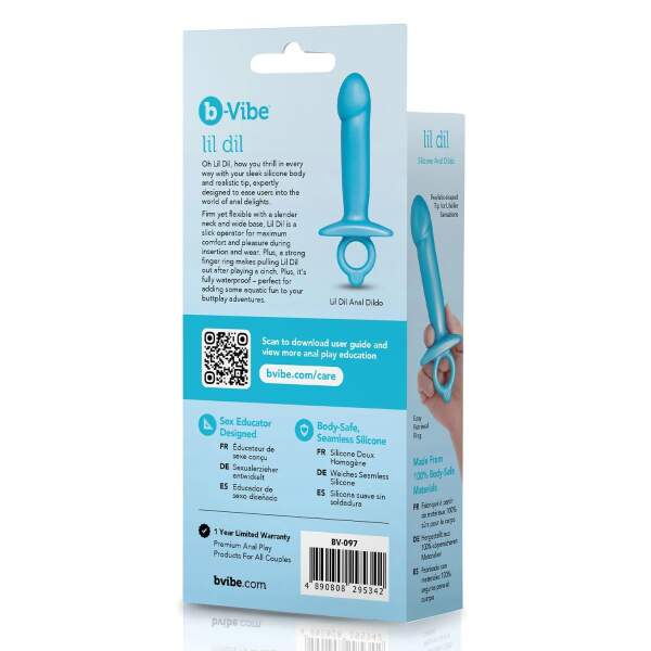 b-Vibe - Butt Plug - Lil Dil - Siliconen - Blauw - Afbeelding 10