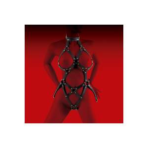 Virgite - Bondage Harnas - PU-leer - Zwart